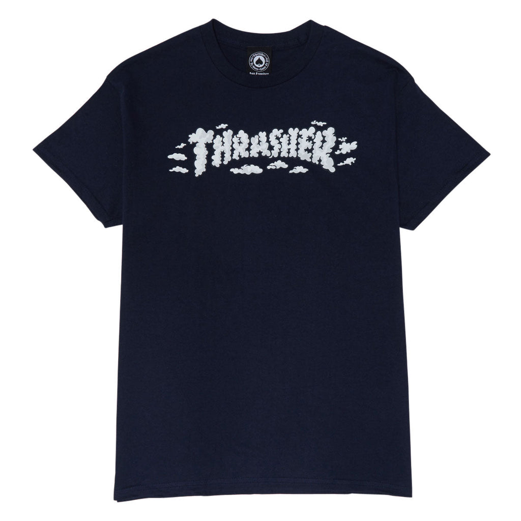 Thrasher Clouds By Spanky T-Shirt - Navy