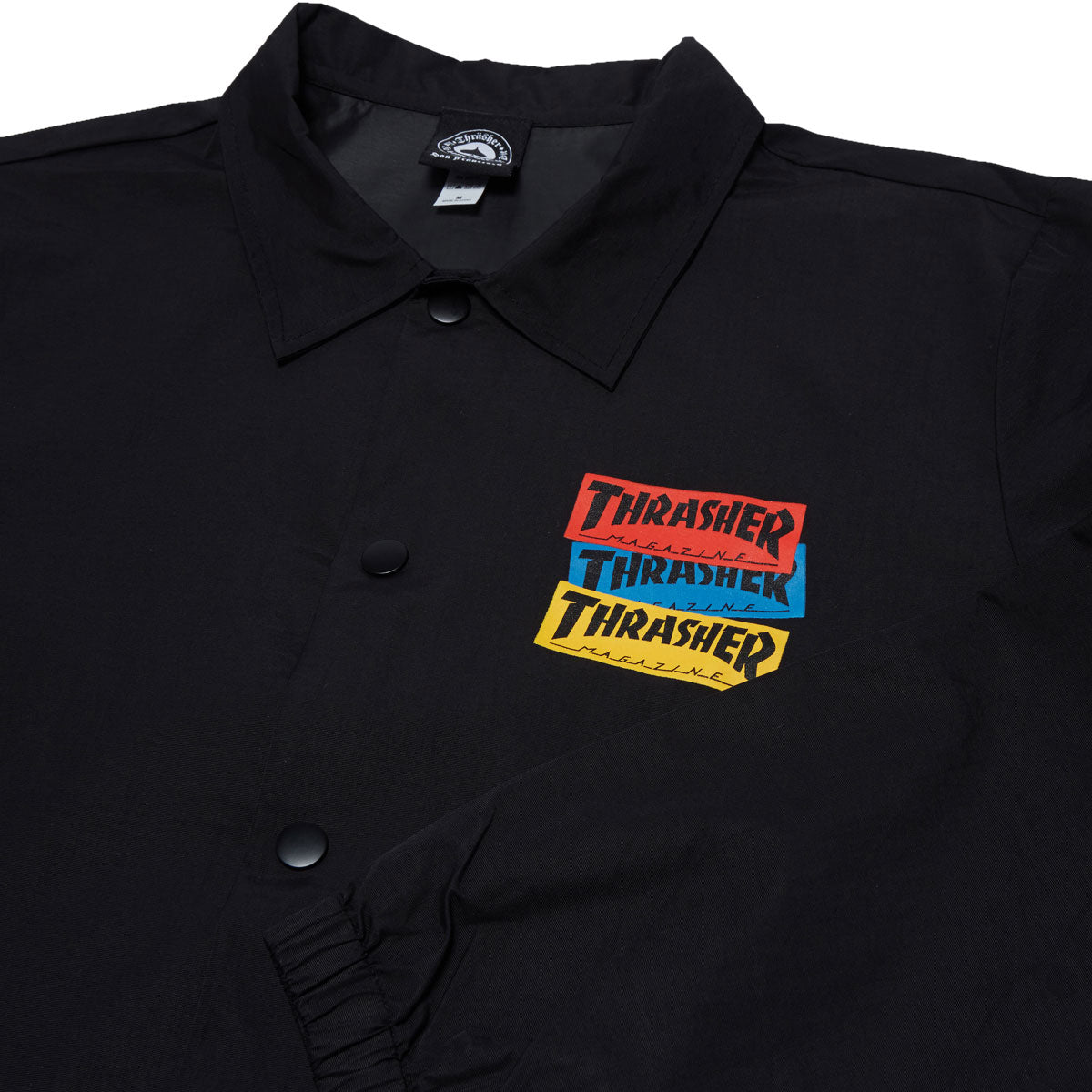 Thrasher Sticker Coach Jacket - Black/Black