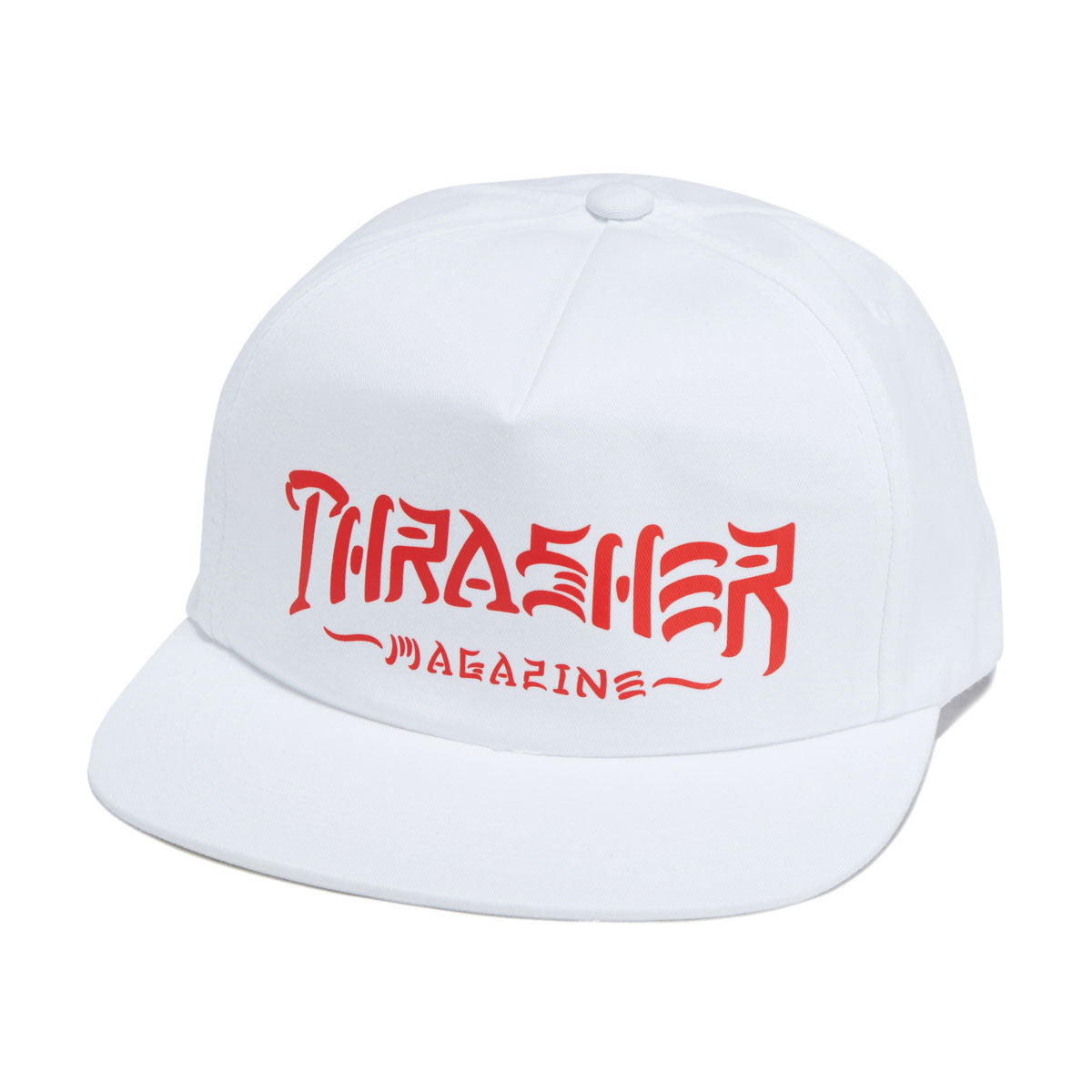 Thrasher Thrash & Destroy Snapback Hat - White