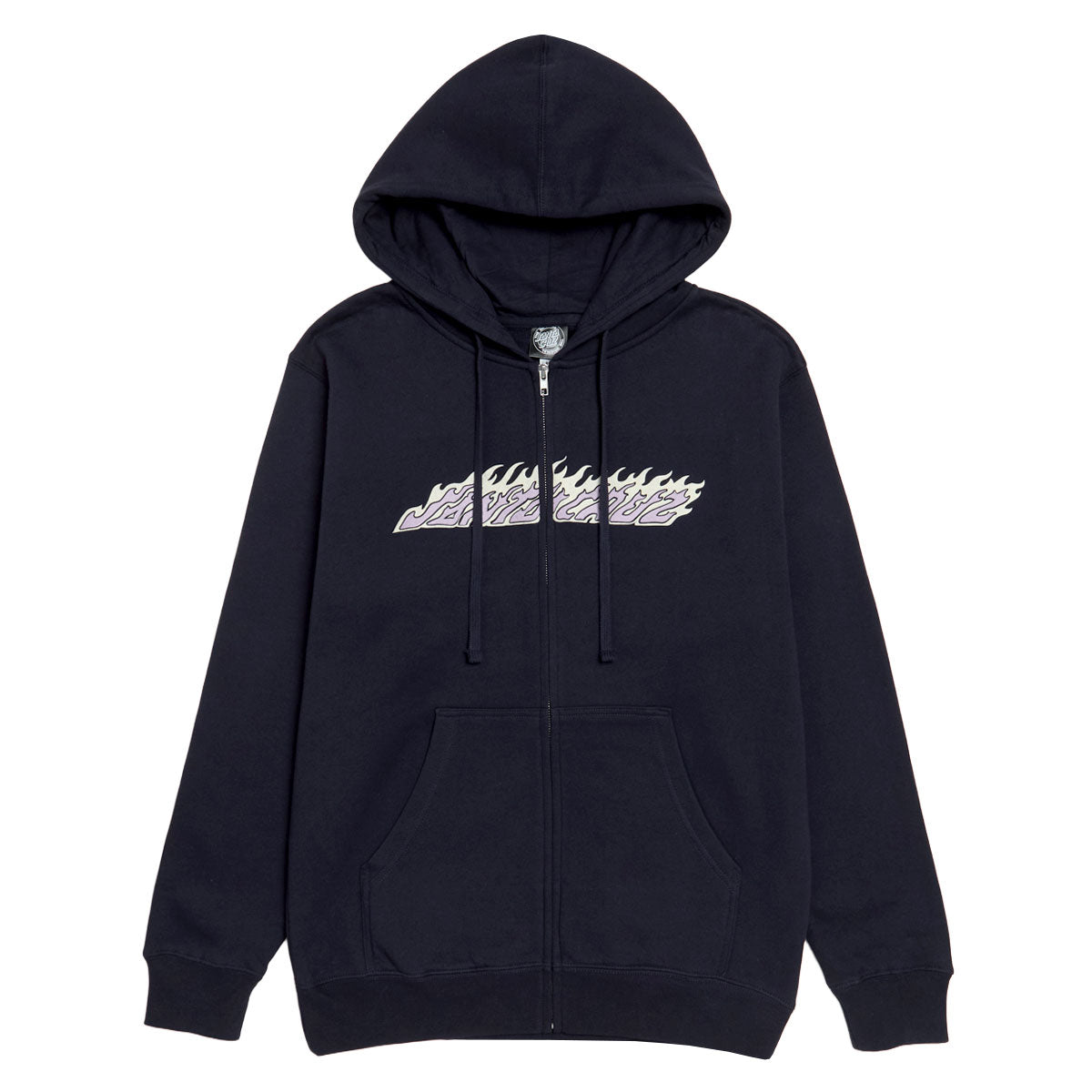 Santa Cruz Womens Flame Strip Center Zip Hoodie - Navy