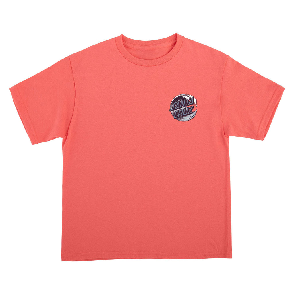 Santa Cruz Youth Wave Dot T-Shirt - Coral Silk/Blues