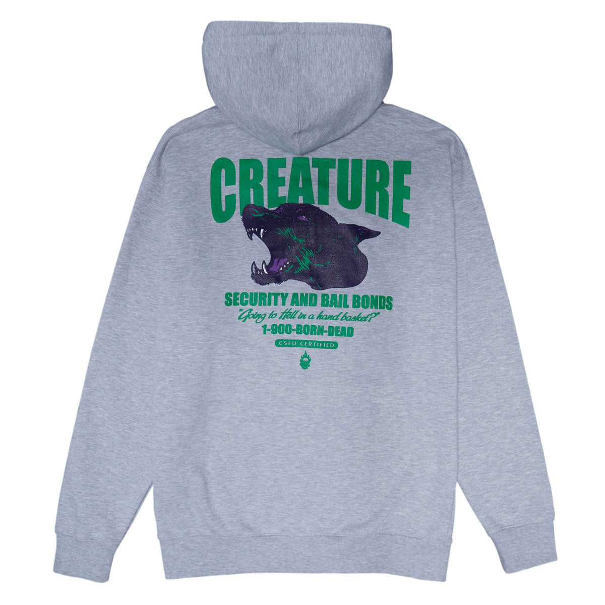 Creature Security Service Zip Hoodie - Grey Heather