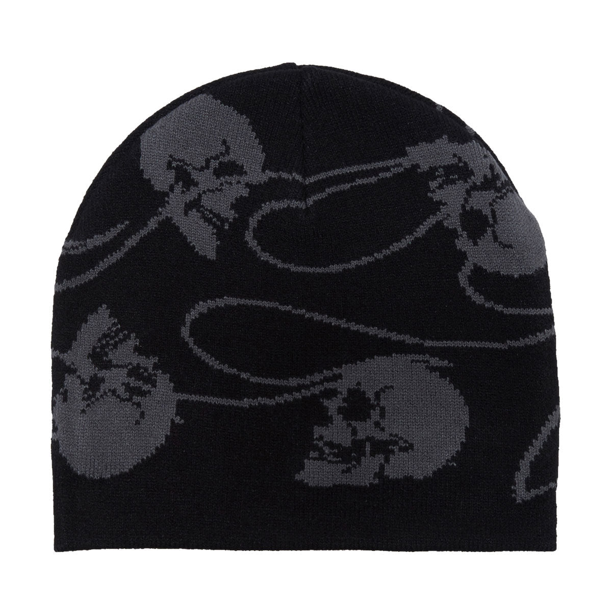 Creature Spiral Skull Skully Beanie - Black