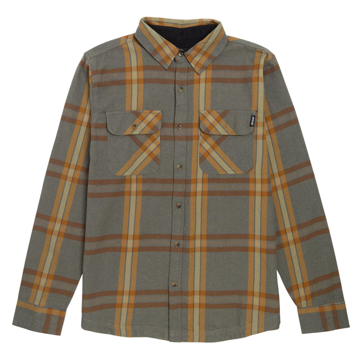Santa Cruz Classic Long Sleeve Flannel Shirt - Natural Plaid