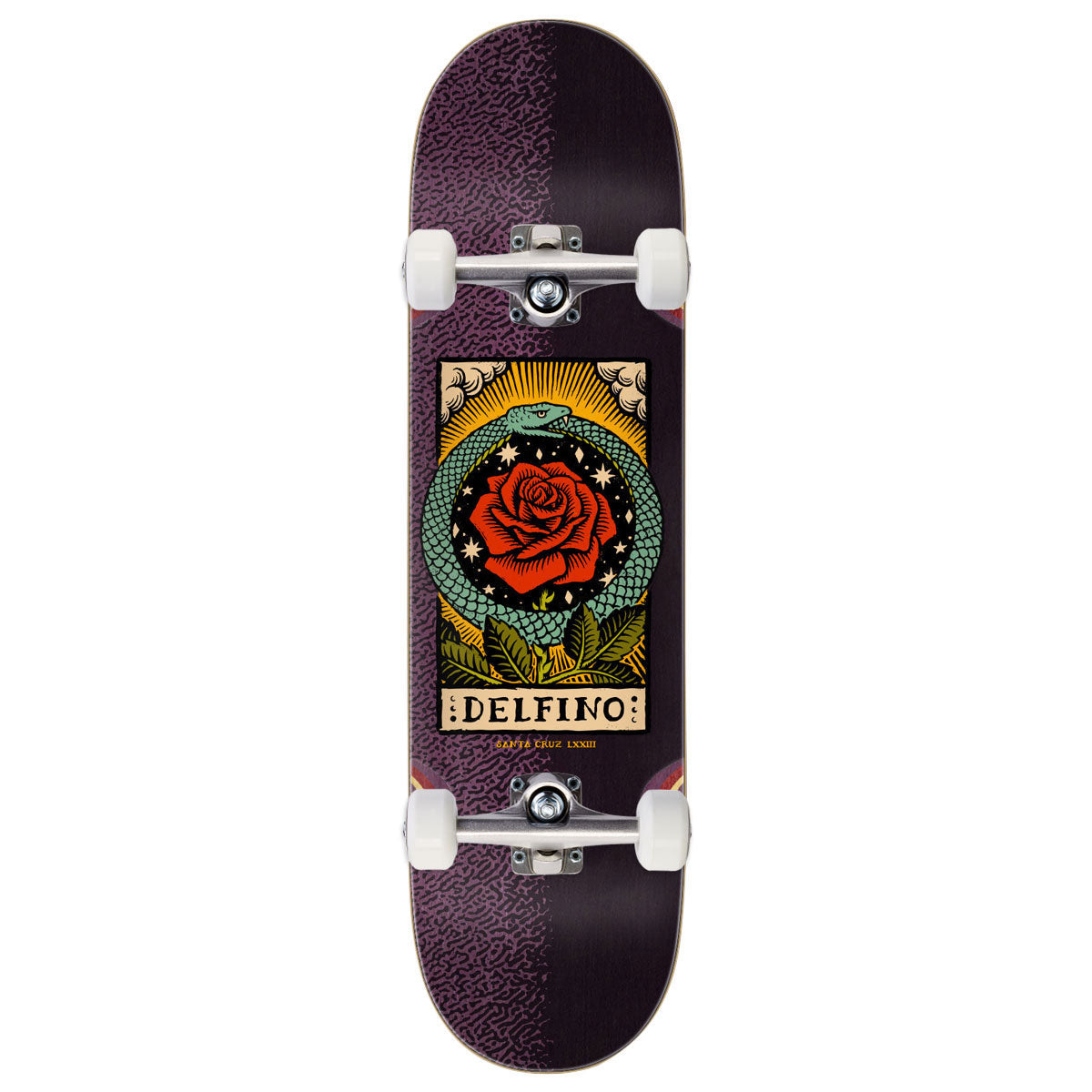 Santa Cruz Delfino Ouroboros Pro Skateboard Complete - 8.25"