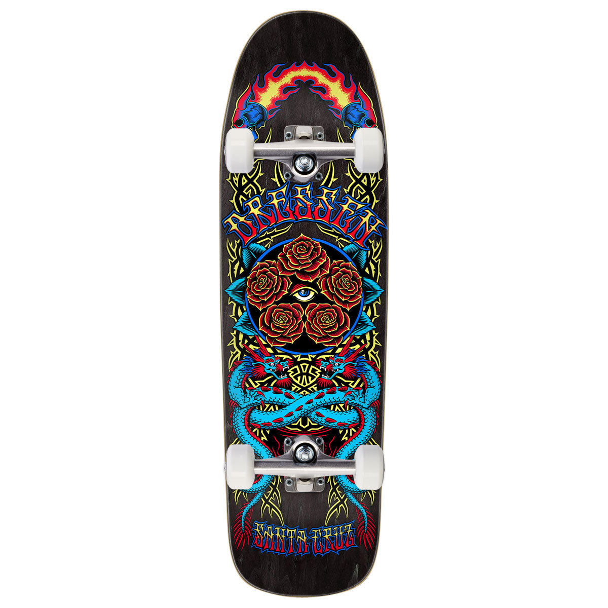 Santa Cruz Dressen Rose Crew Five Pro Shaped Skateboard Complete - 9.30"