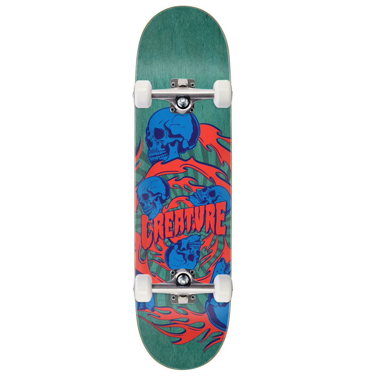 Creature Spiral Skull 7 Ply Birch Skateboard Complete - 8.53"