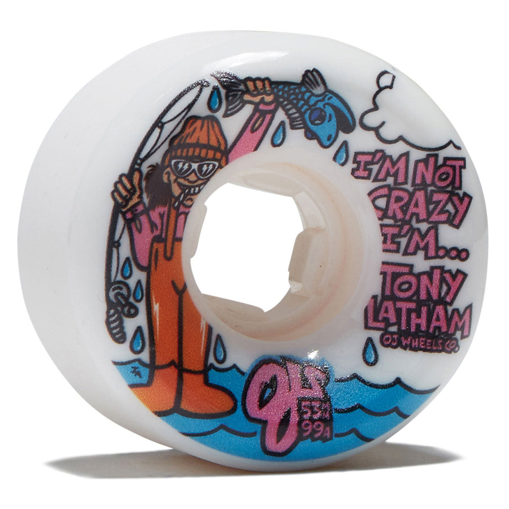 OJ Tony Latham Elite Full Combo 99a Skateboard Wheels - White - 53mm