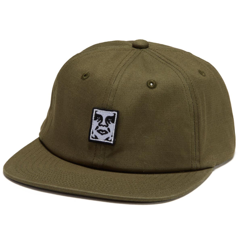 Obey Icon Patch Panel Strapback Hat - Army