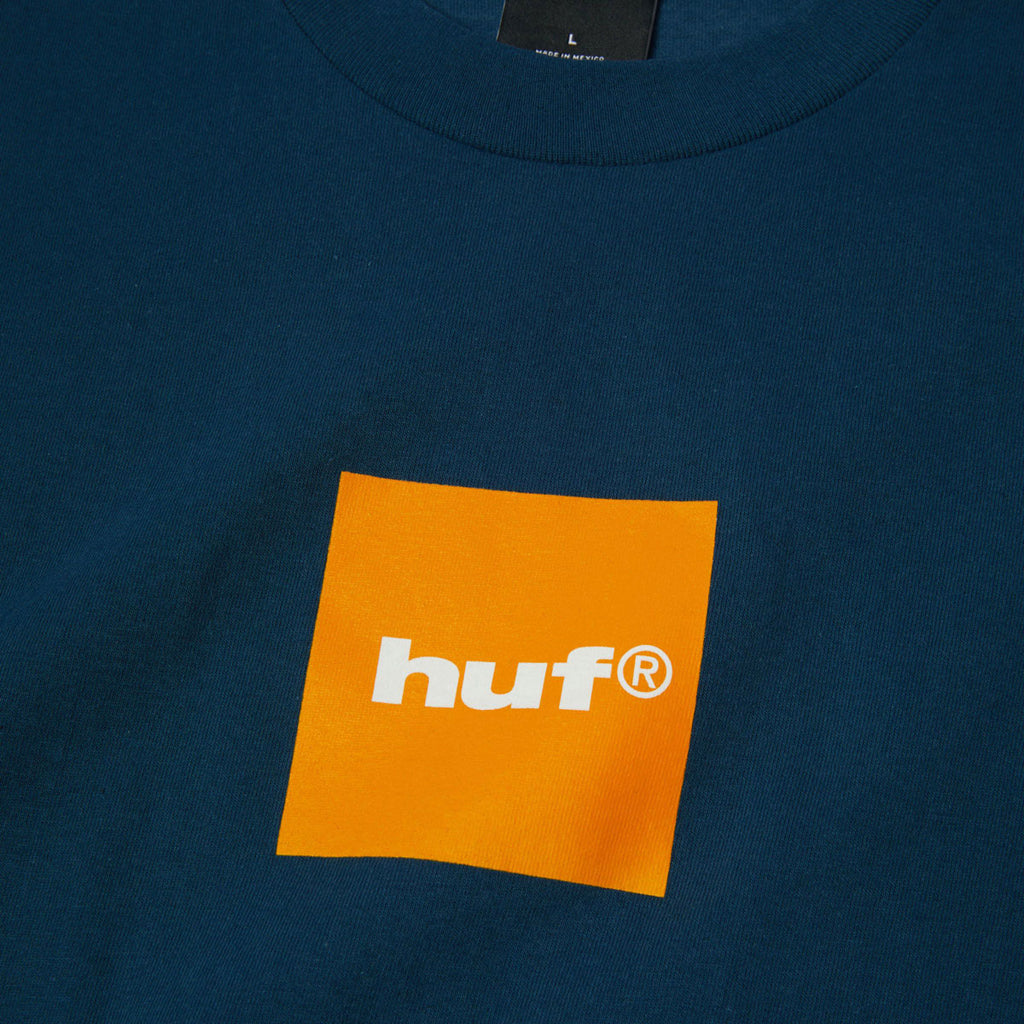 HUF Box Logo T-Shirt - Harbor Blue/Orange
