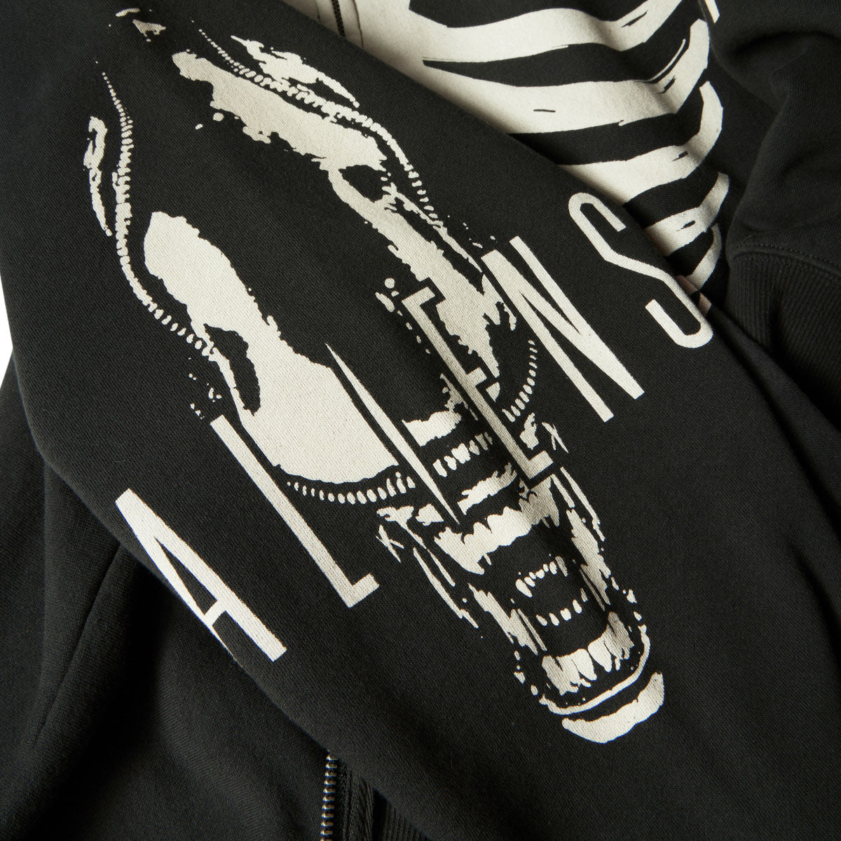 HUF x Aliens Facehugger Full Zip Washed Hoodie - Vintage Black