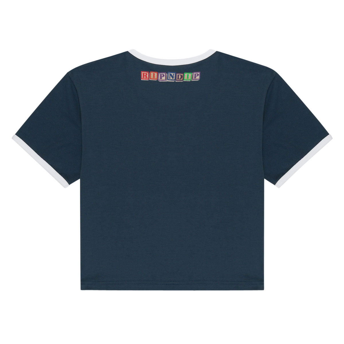 RIPNDIP Fuku Cropped Baby Ringer T-Shirt - Navy/White