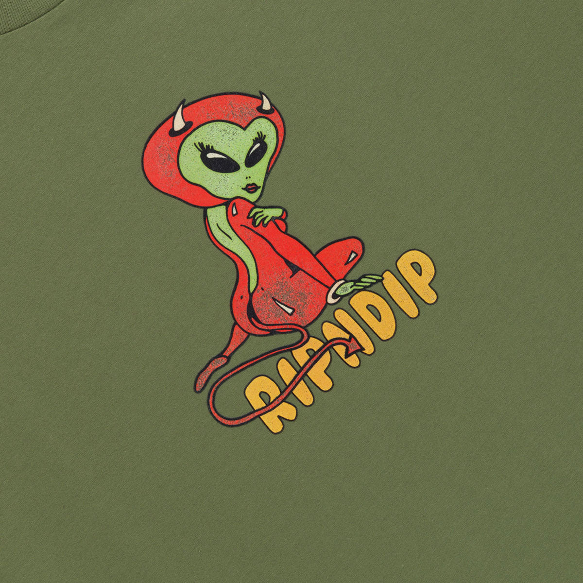 RIPNDIP Devil Alien T-Shirt - Dusty Forest