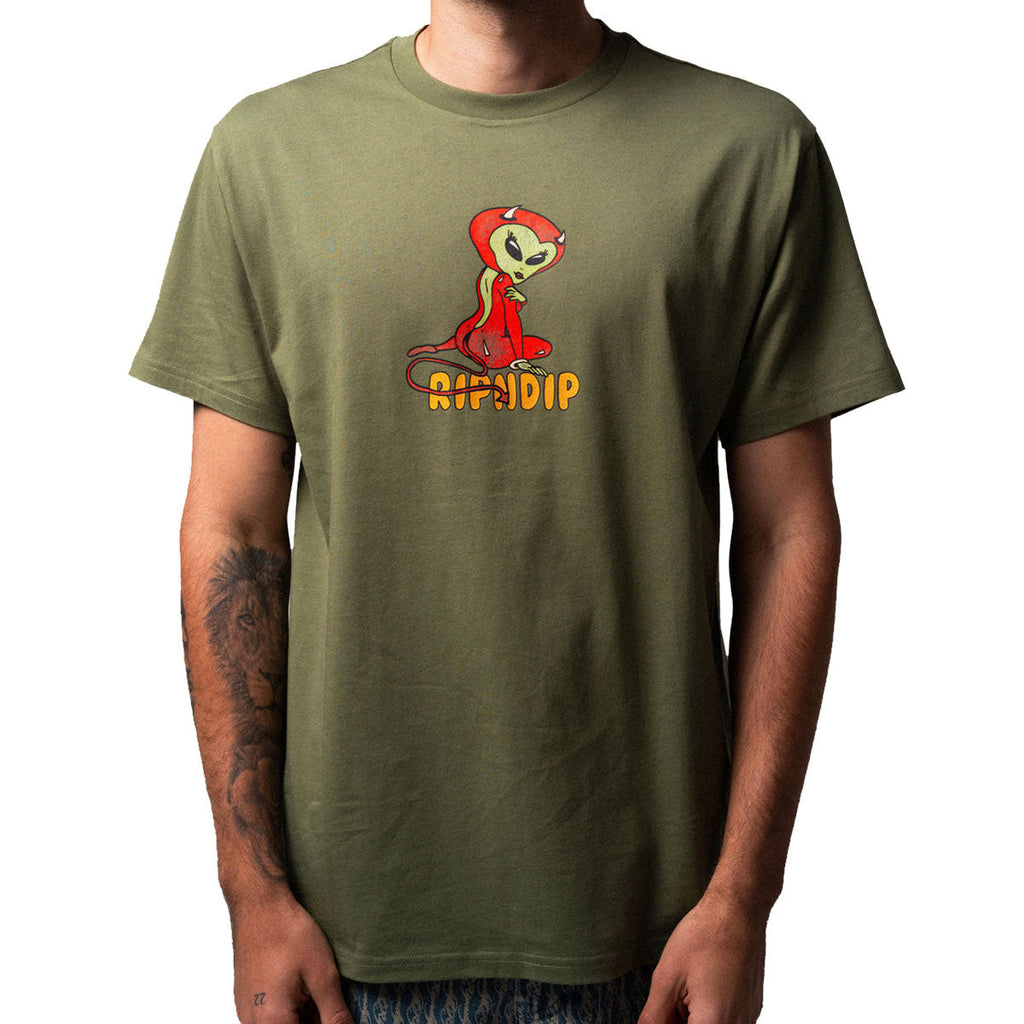 RIPNDIP Devil Alien T-Shirt - Dusty Forest
