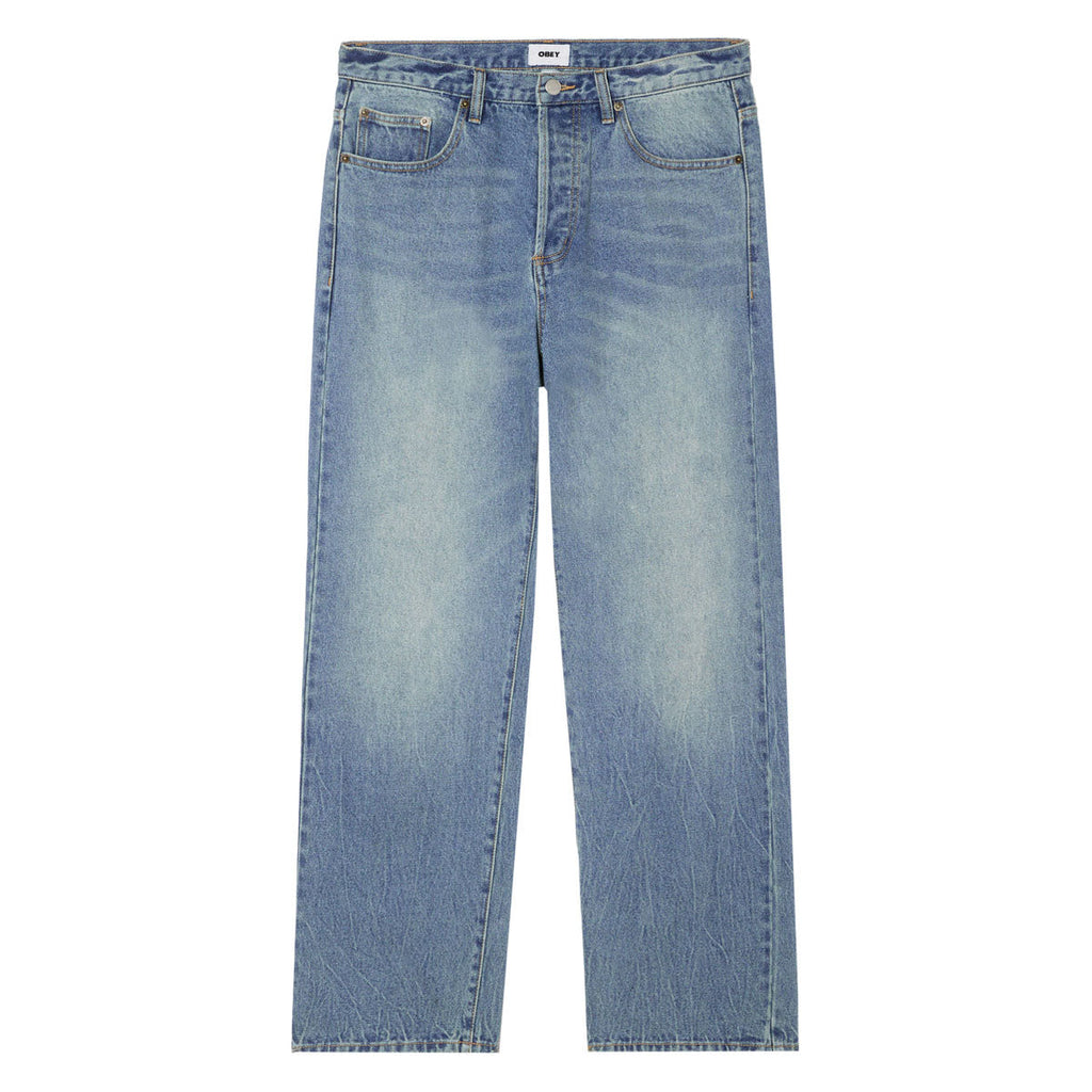 Obey Boxcar Straight Leg Denim Jeans - Heavy Vintage Indigo