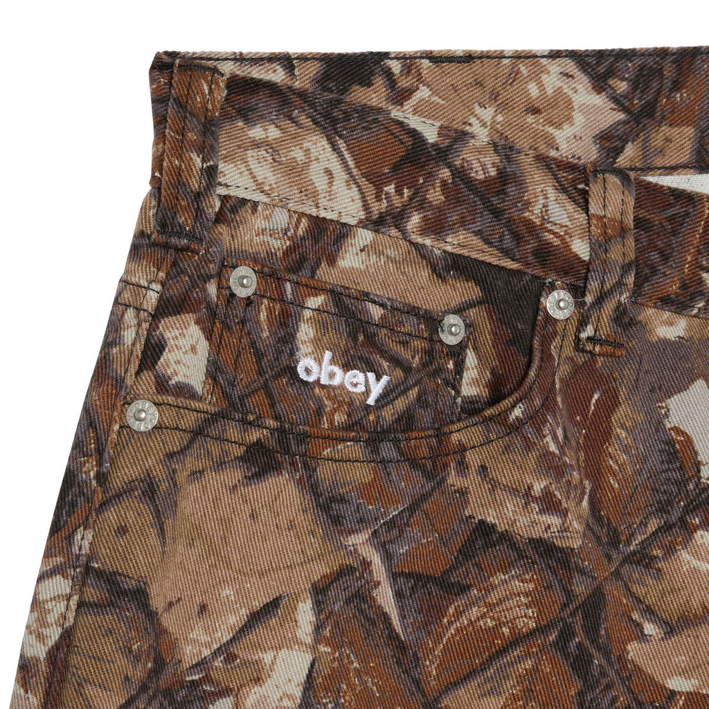 Obey Bigwig Baggy Denim Shorts - Fence Camo