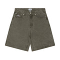 Obey Bigwig Baggy Denim Shorts - Black Olive Wrinkle Wash