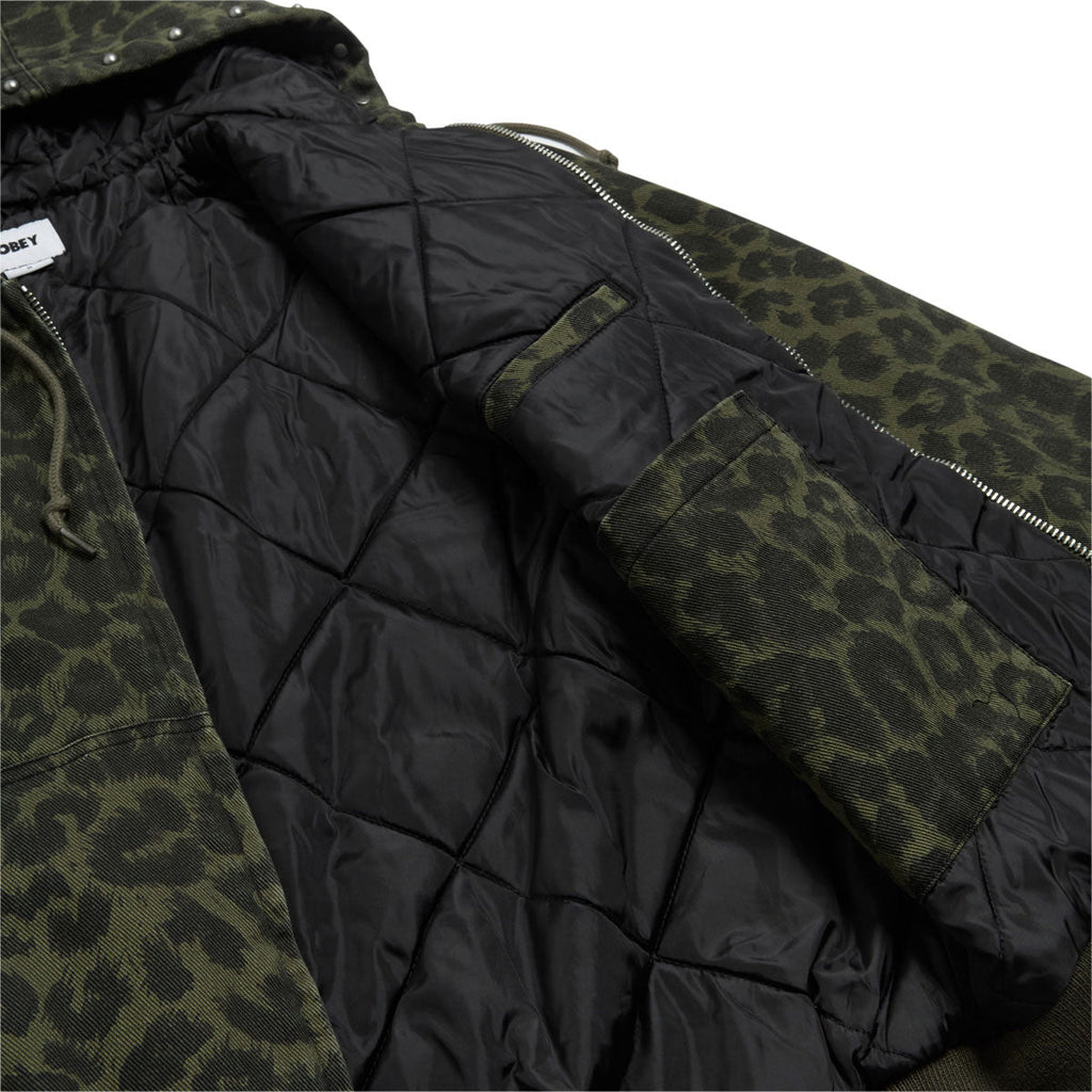 Obey Studded Zip Up Jacket - Dark Leopard