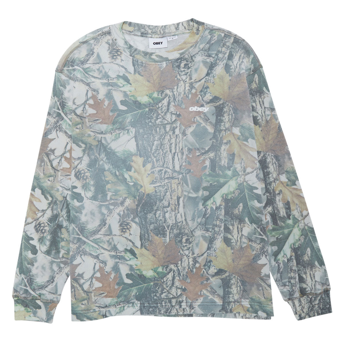 Obey League Thermal Shirt - Dusty Vintage Wood Camo