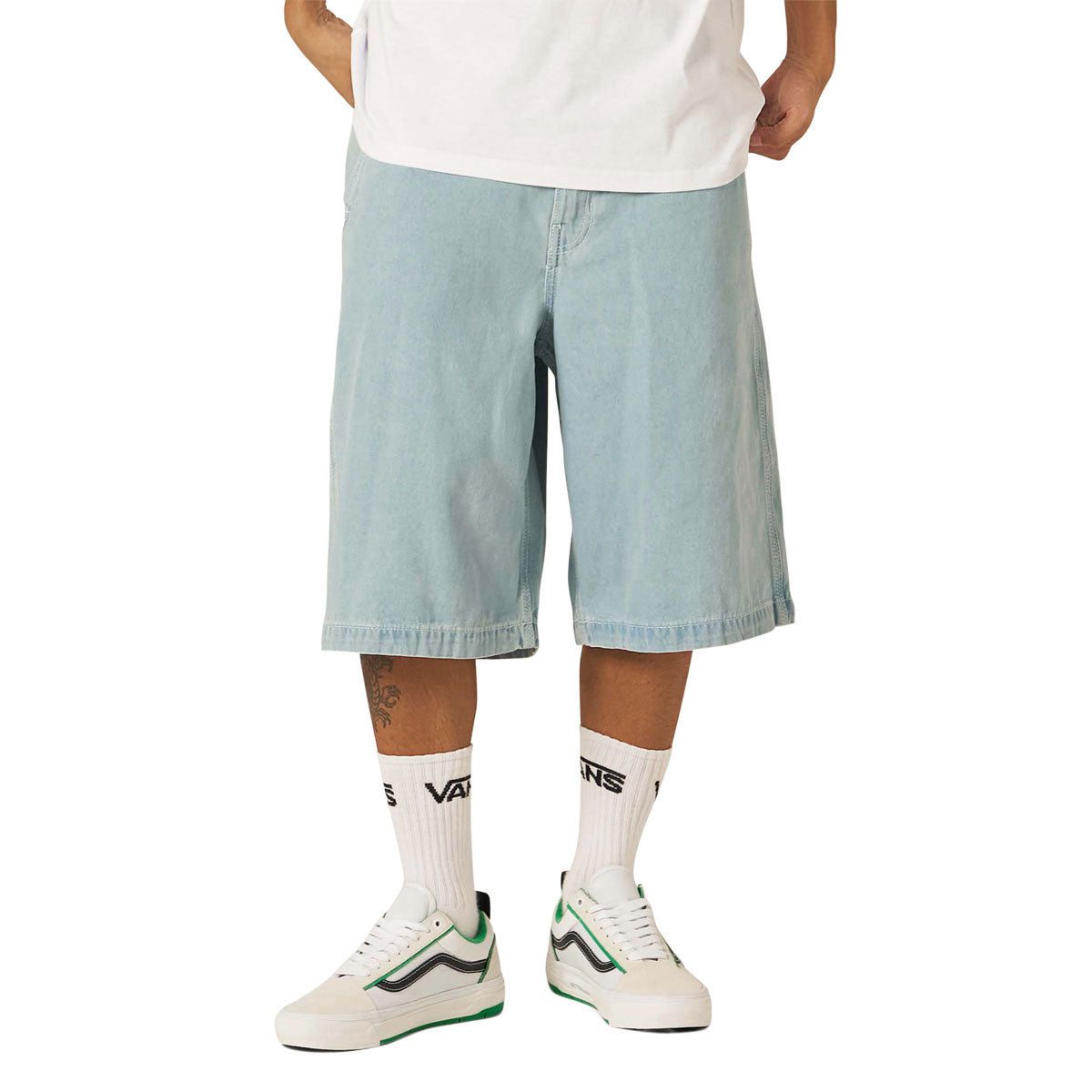 Vans LX Authentic Chino Baggy Denim Shorts - Light Stonewash