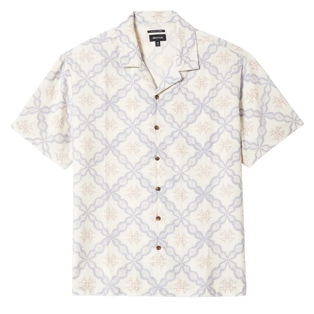 Brixton Bunker Slub Shirt - Off White/Blue Tile