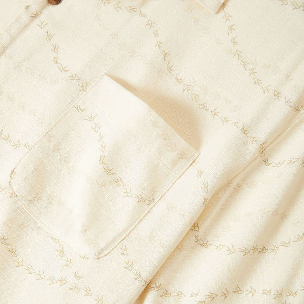 Brixton Bunker Slub Shirt - Whitecap/Black Swallows