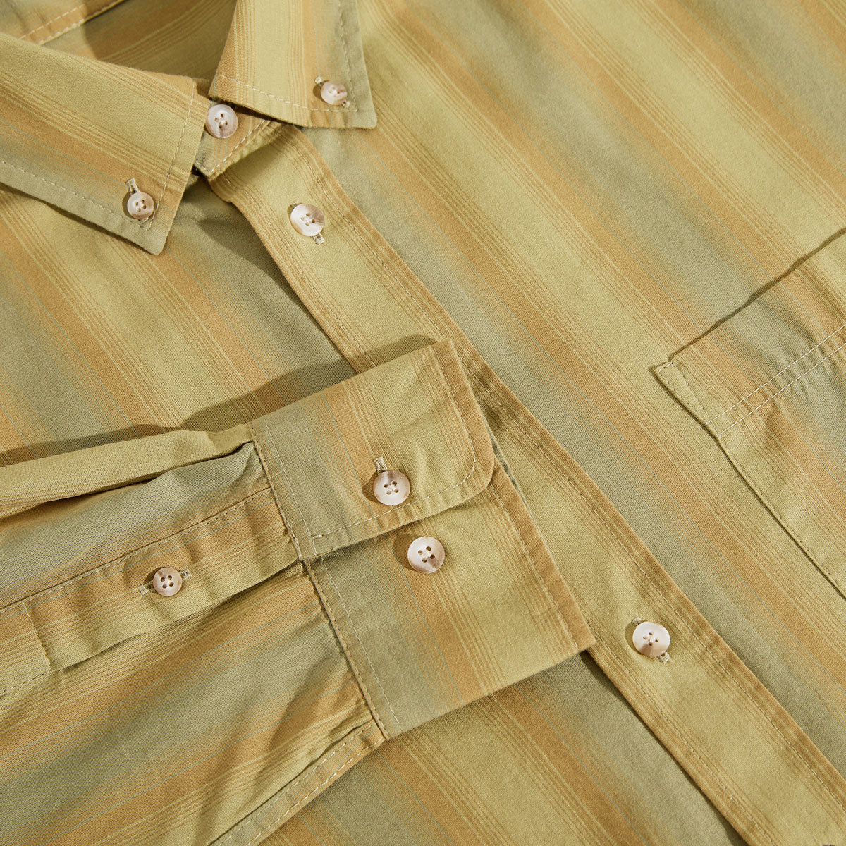 Polar Ben Long Sleeve Shirt - Green Stripe