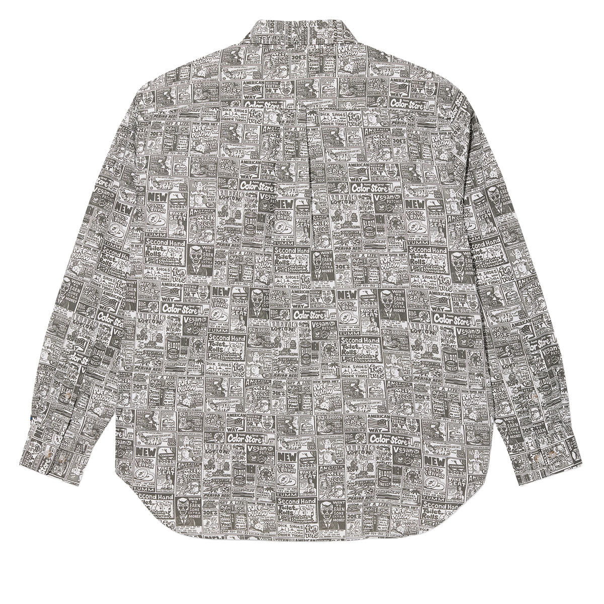 Polar Newspaper Ben Long Sleeve Shirt - Light Grey