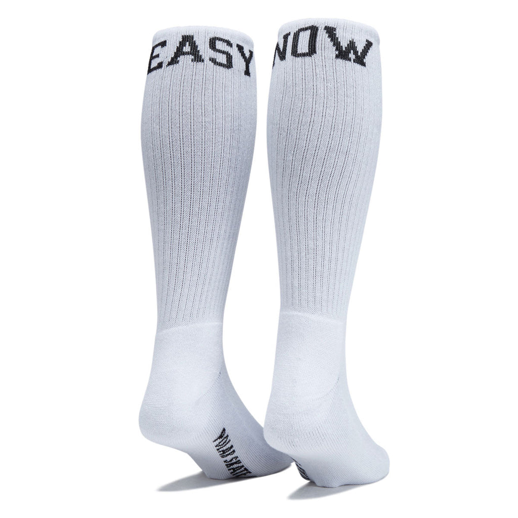 Polar Easy Now Long Rib Socks - White