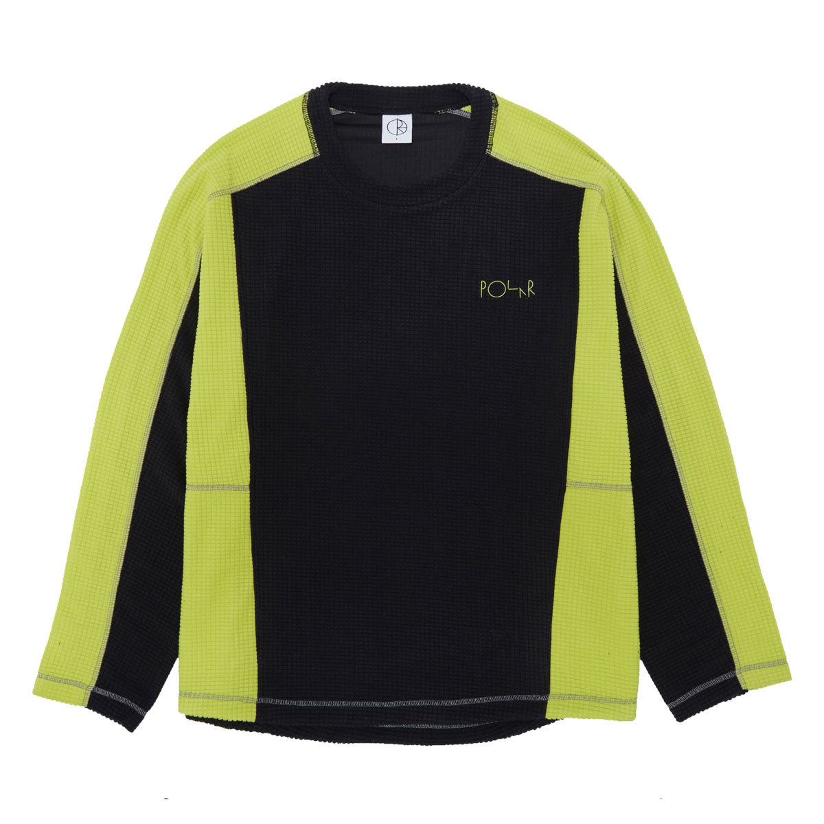 Polar Grid Fleece Sweater - Black/Chartreuse