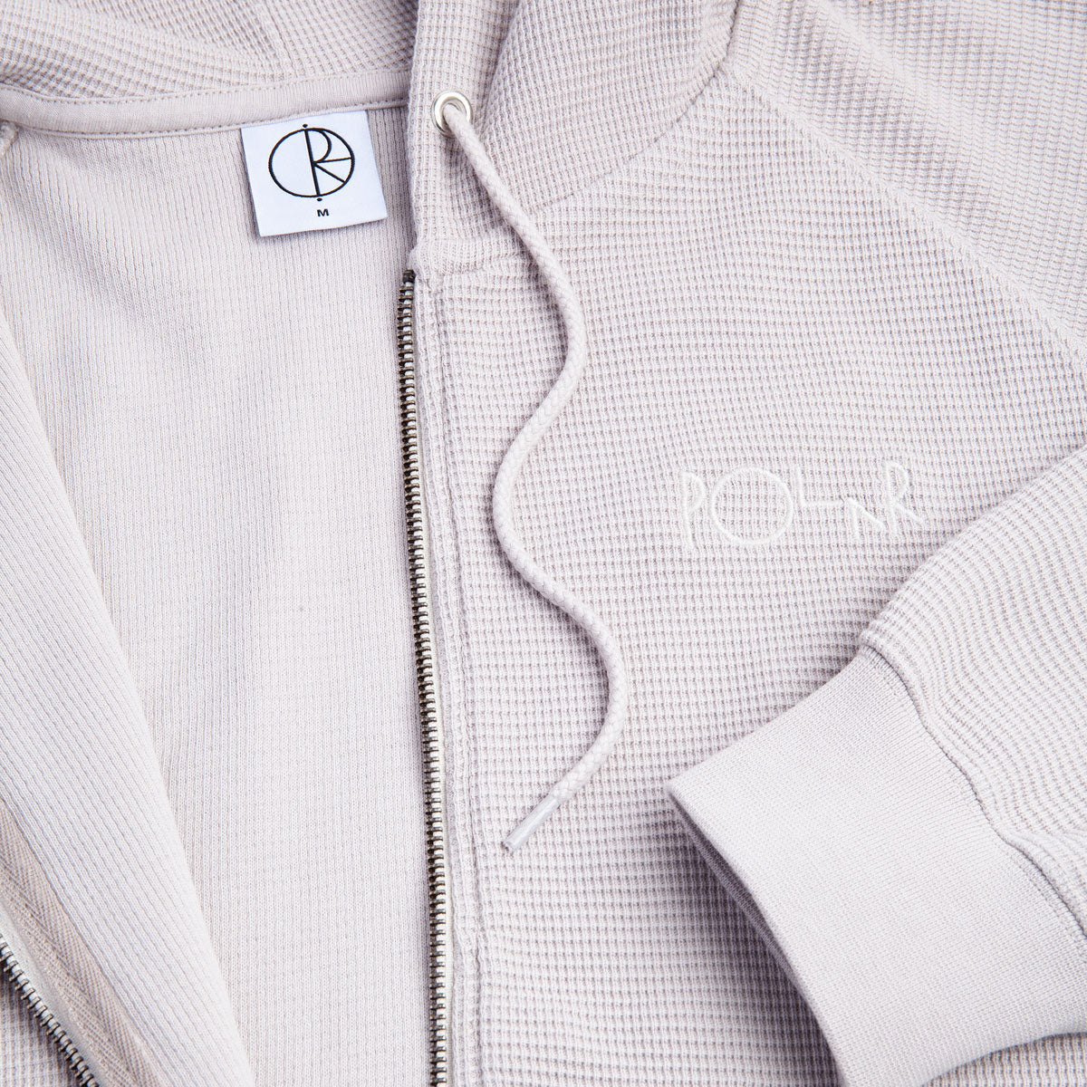 Polar Waffle Zip Hoodie - Pale Taupe