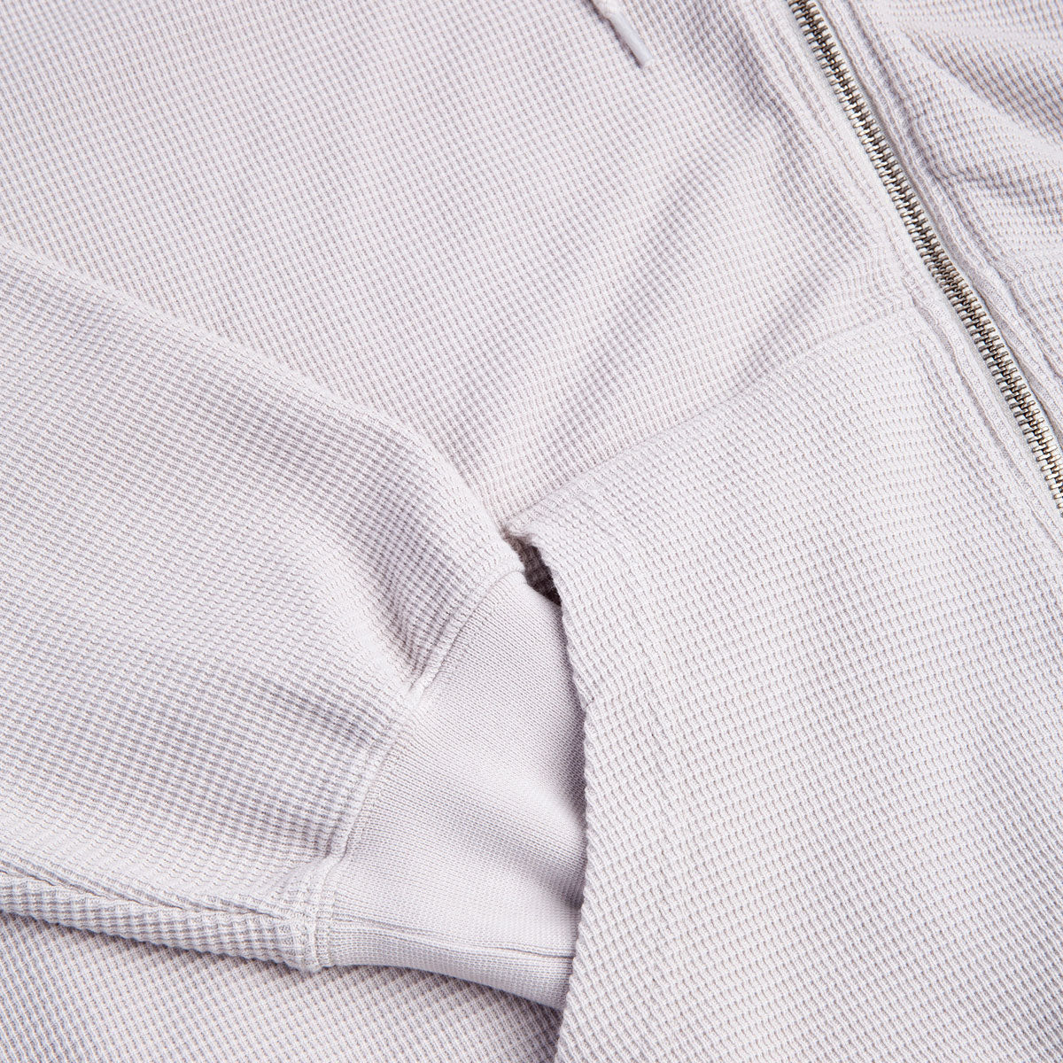 Polar Waffle Zip Hoodie - Pale Taupe
