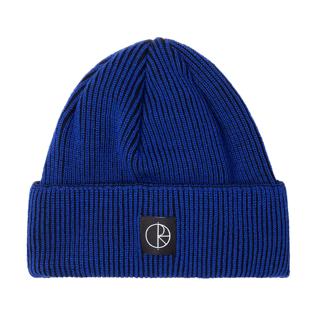 Polar Lines Merino Beanie - Egyptian Blue/Black