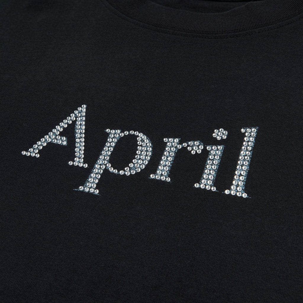 April Rhinestone T-Shirt - Black
