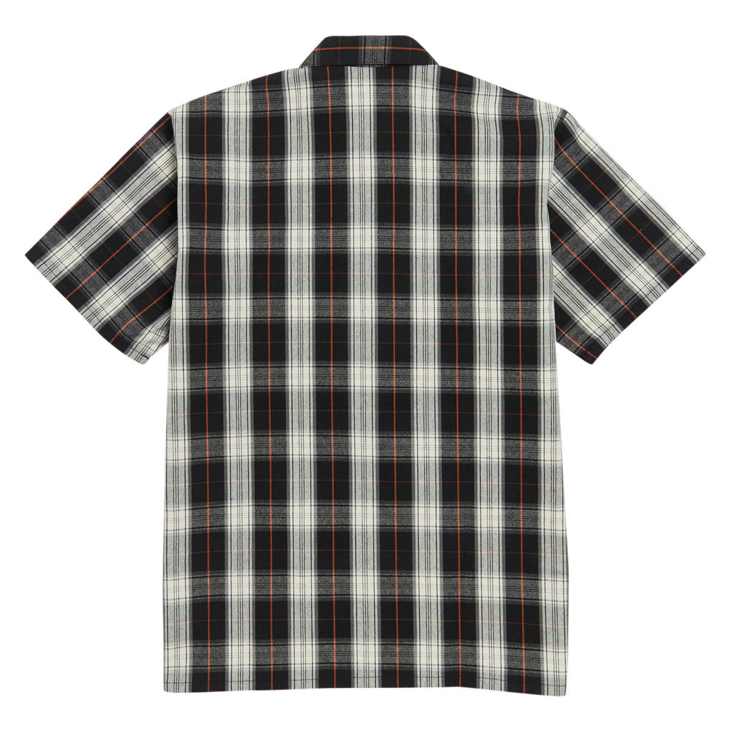 Ben Davis Short Sleeved Plaid 1/2 Zip Shirt - Black/Cream