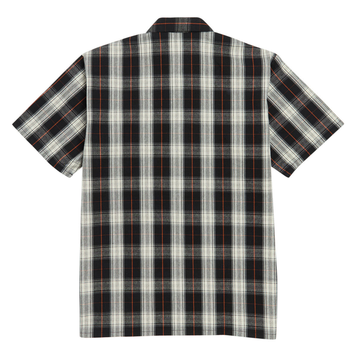 Ben Davis Short Sleeved Plaid 1/2 Zip Shirt - Black/Cream