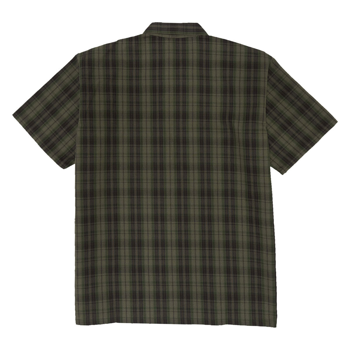 Ben Davis Short Sleeved Plaid 1/2 Zip Shirt - Olive