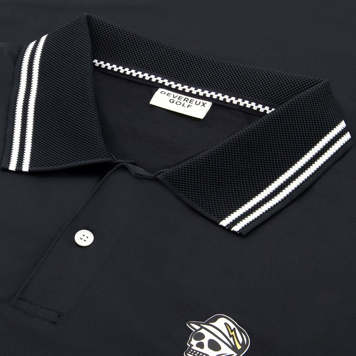 Devereux Skull Caddy Tips Polo Shirt - Black