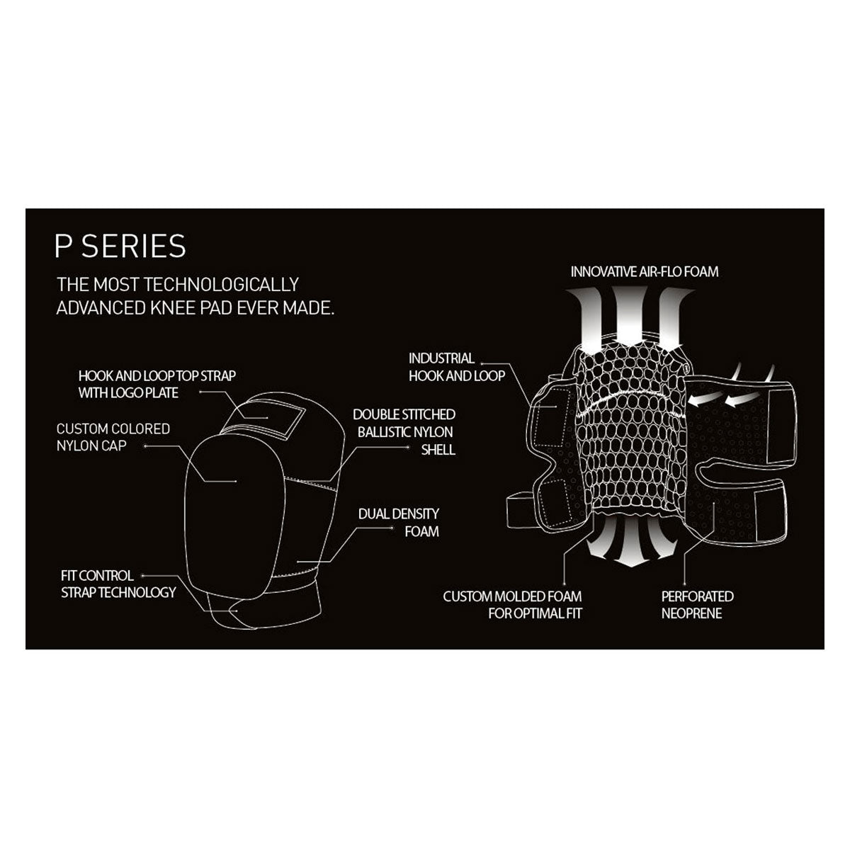 Destroyer P Series Knee Pads - Black