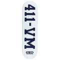 411VM Athletic Skateboard Deck - White - 8.50"