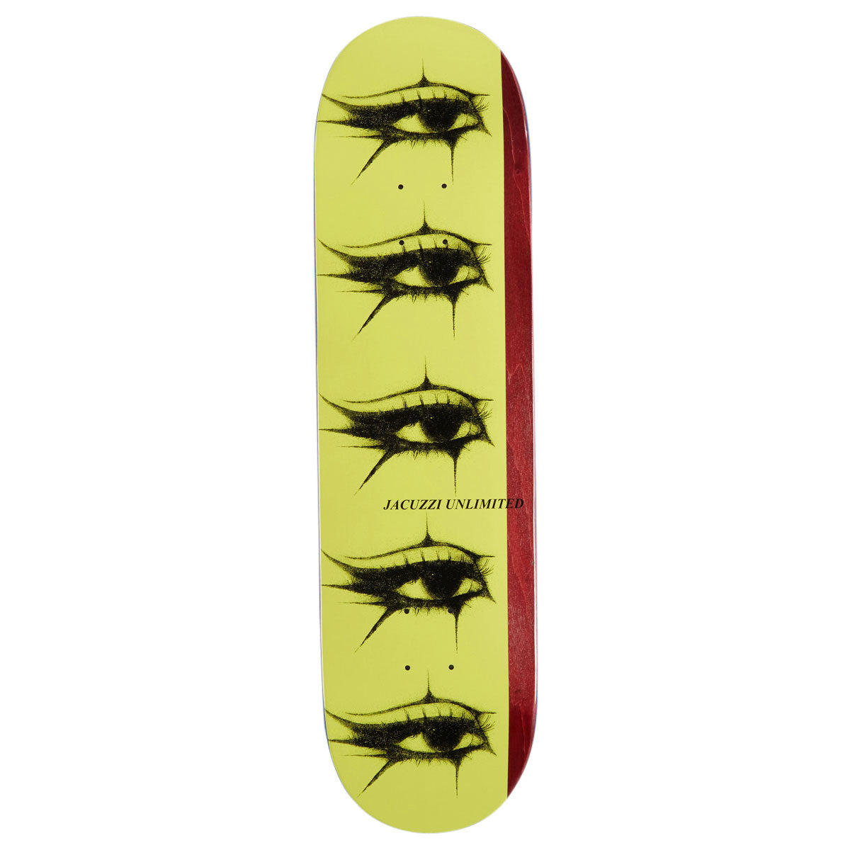 Jacuzzi Unlimited Jet Ski Eyes Popsicle EX7 Skateboard Deck - Yellow/Burgundy - 8.25"