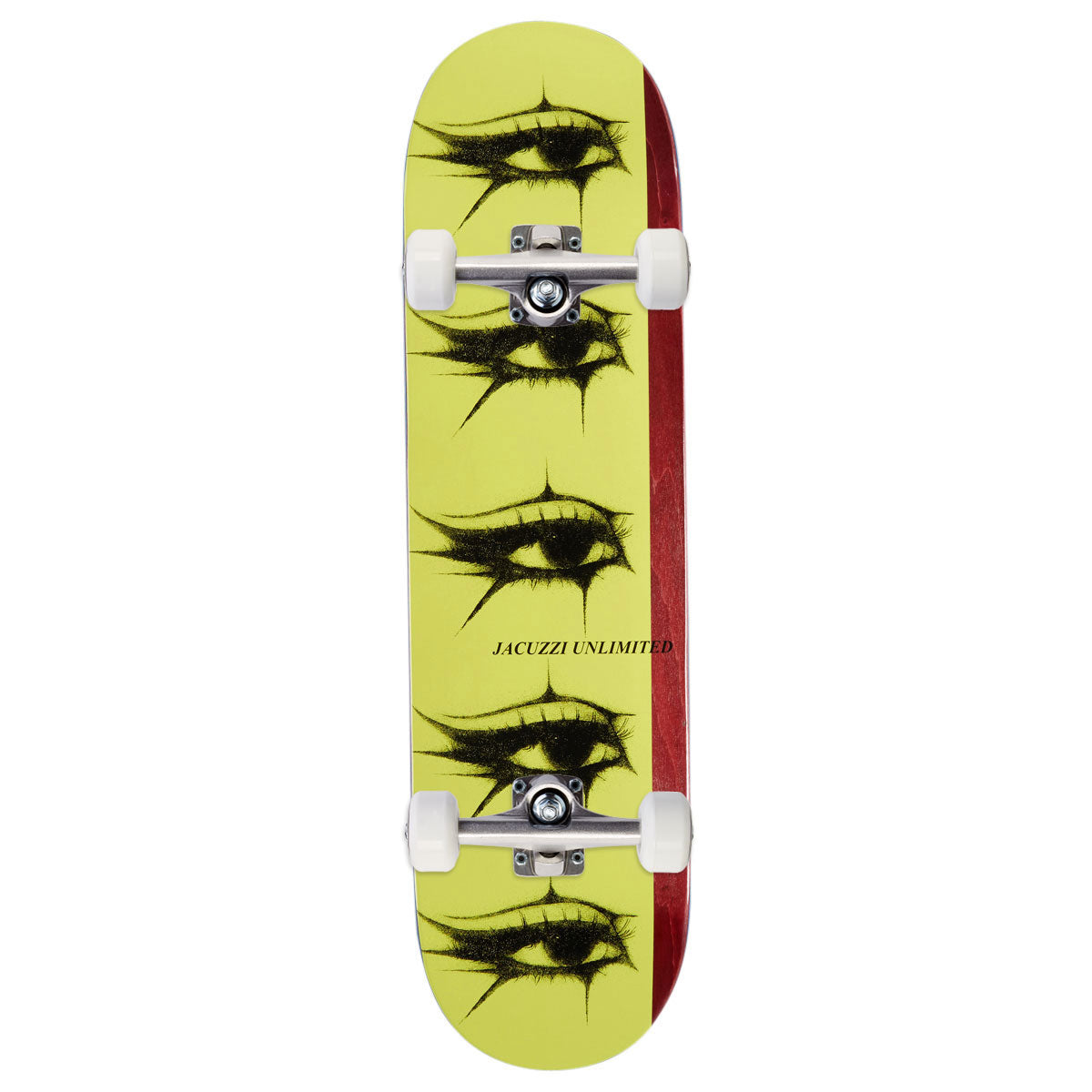 Jacuzzi Unlimited Jet Ski Eyes Popsicle EX7 Skateboard Complete - Yellow/Burgundy - 8.25"