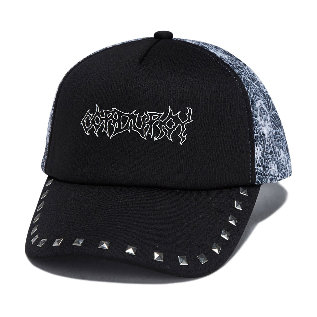 Corduroy Stud Trucker Hat - Black