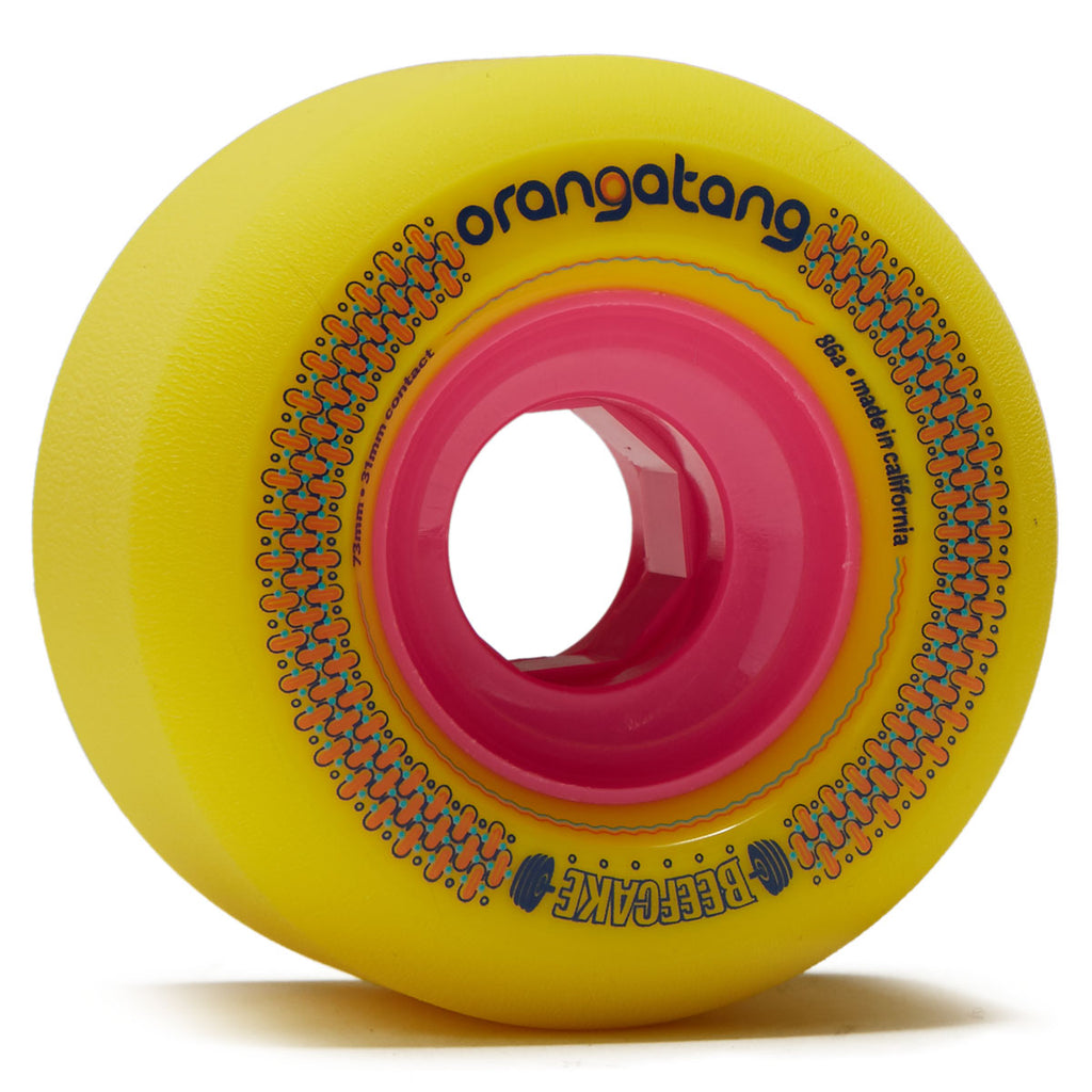 Orangatang Beefcake Freeride 86a Longboard Wheels - Yellow - 73mm