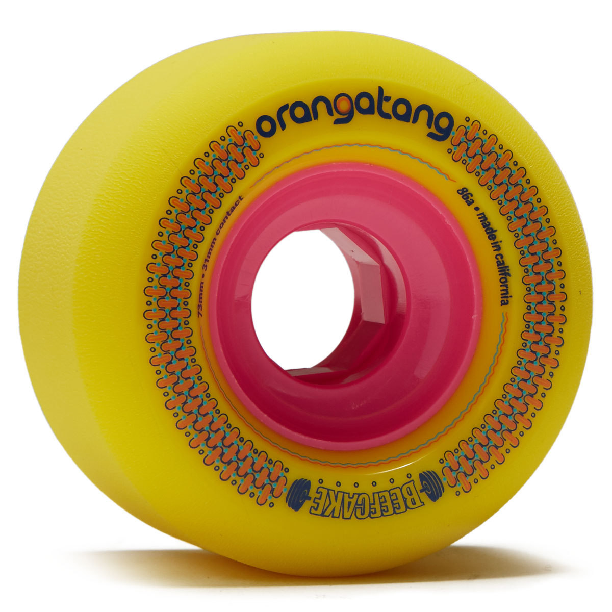 Orangatang Beefcake Freeride 86a Longboard Wheels - Yellow - 73mm