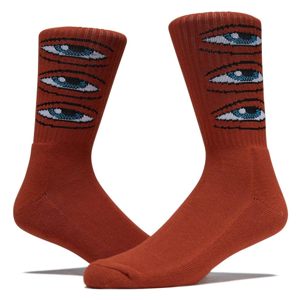 Toy Machine Eye Stack Socks - Red Rust