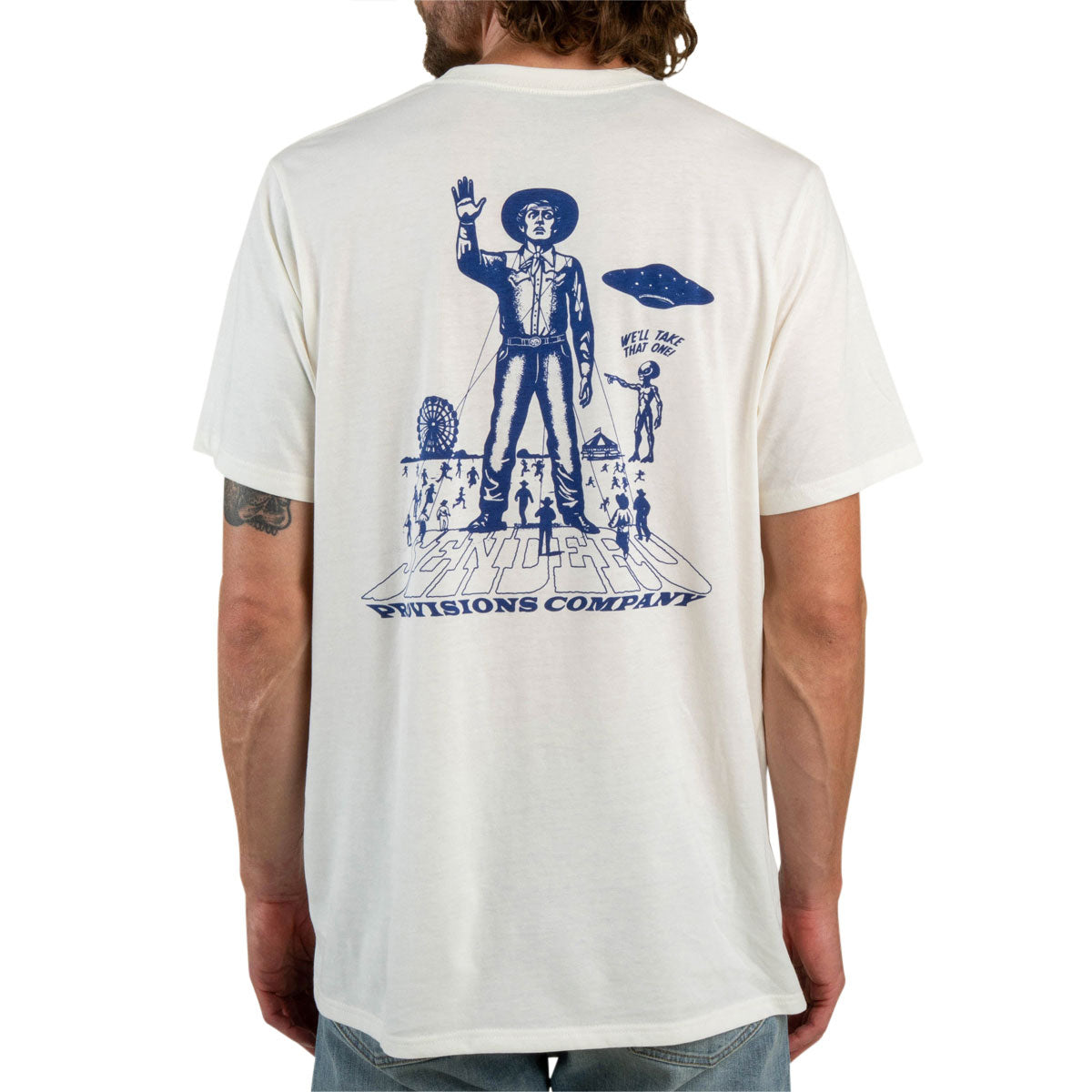 Sendero Cowboy Lift Off T-Shirt - Vintage White/Navy