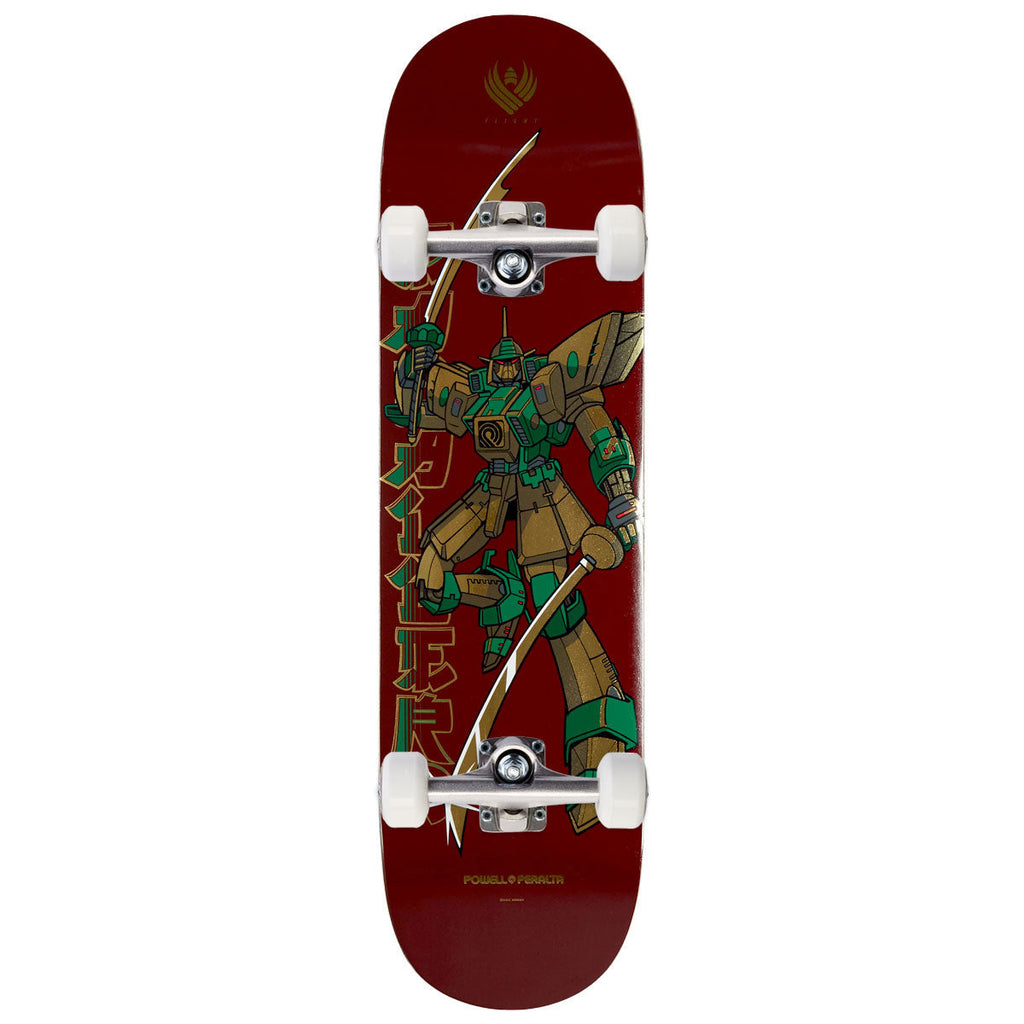 Flight Steve Caballero Gundam Skateboard Complete - Burgundy/Gold Foil - 8.25"