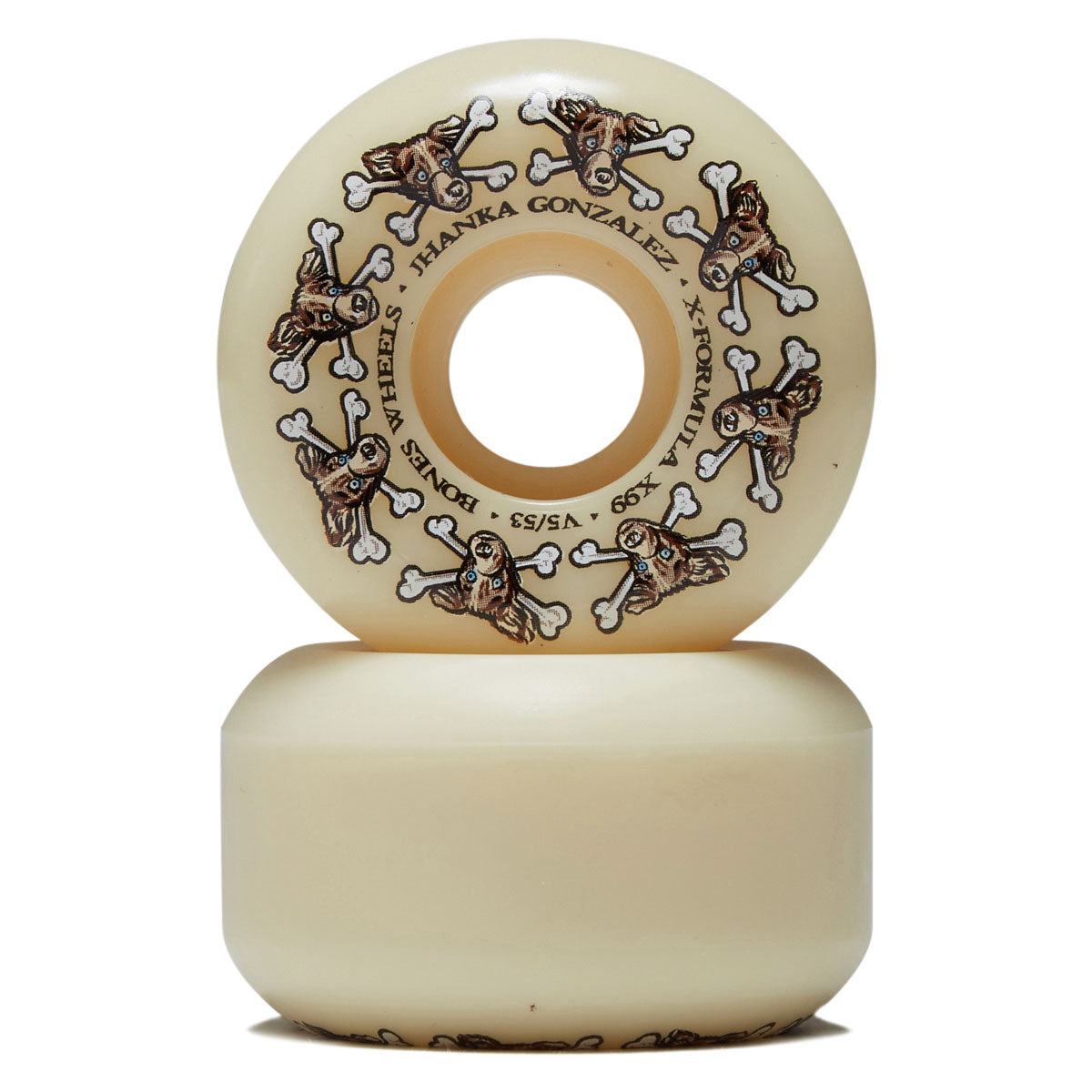 Bones X-Formula Jhanka Gonzalez Vato Dog 99a V5 Sidecut Skateboard Wheels - 53mm