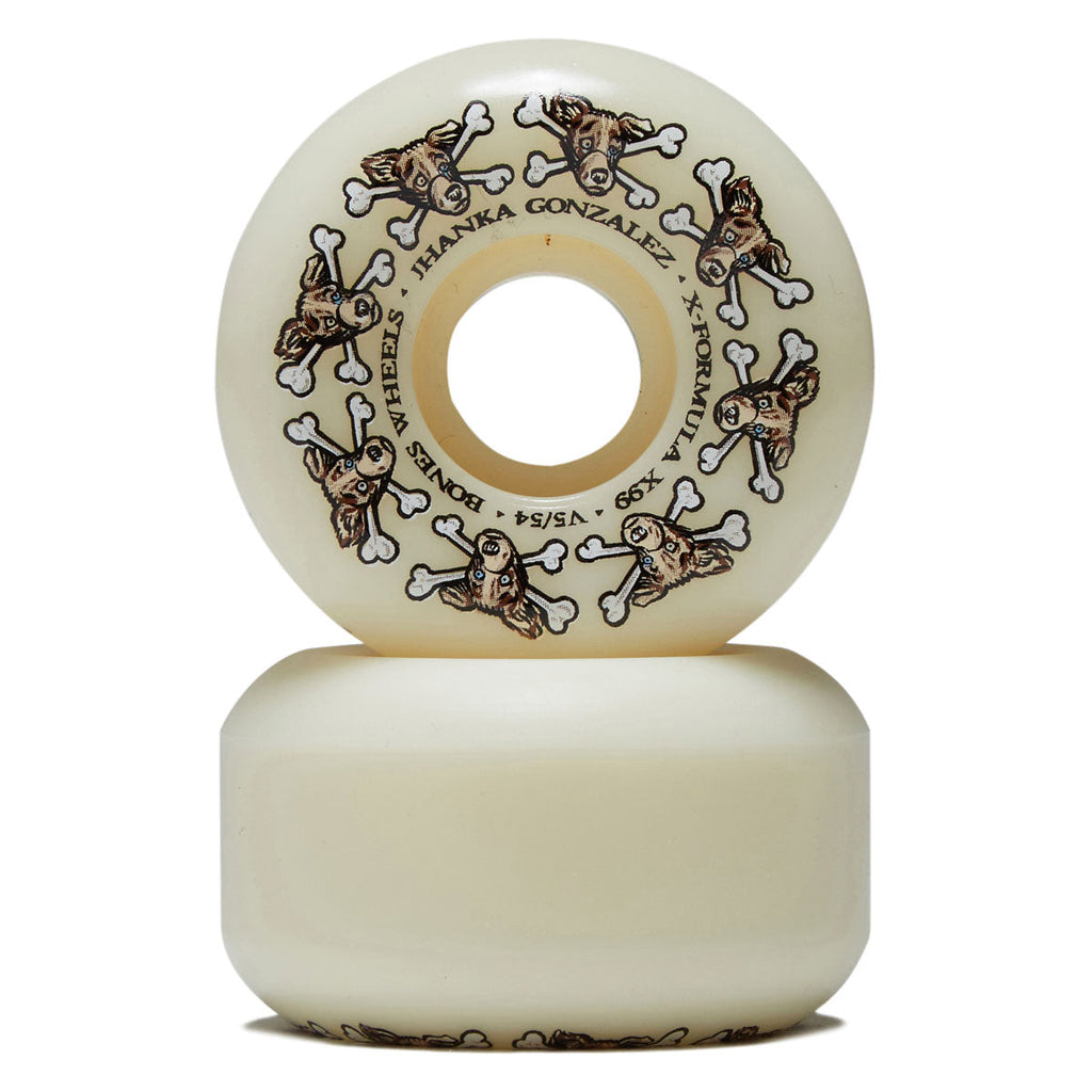 Bones X-Formula Jhanka Gonzalez Vato Dog 99a V5 Sidecut Skateboard Wheels - 54mm
